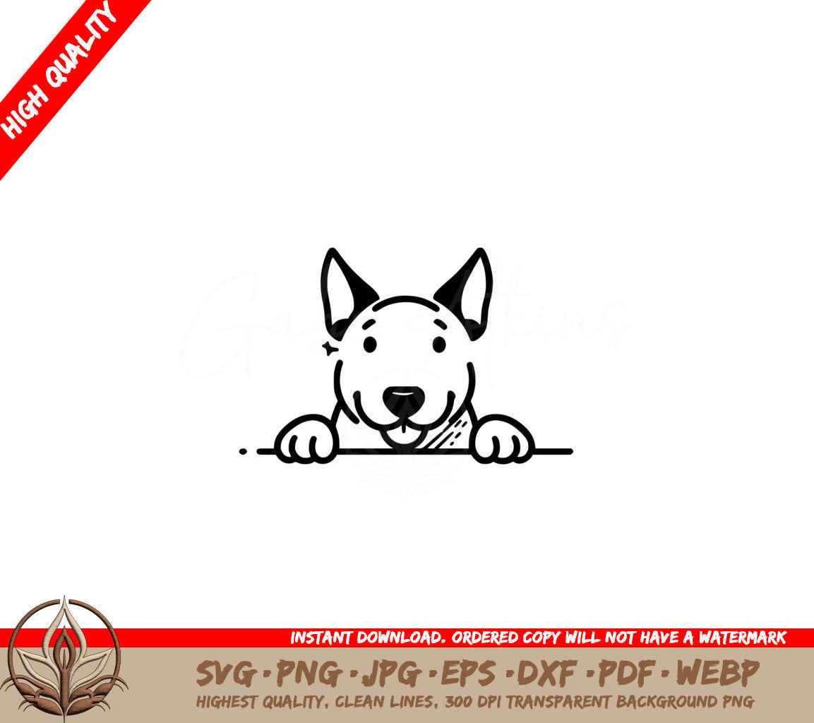 Peekaboo Bull Terrier SVG - Digital Product in Multiple Formats