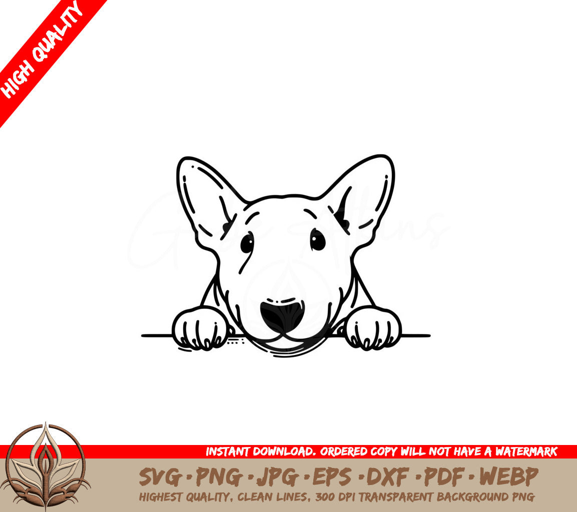 Peekaboo Bull Terrier Paws SVG