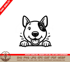 Peekaboo Bull Terrier Smile SVG - Digital Product with Multiple File Formats