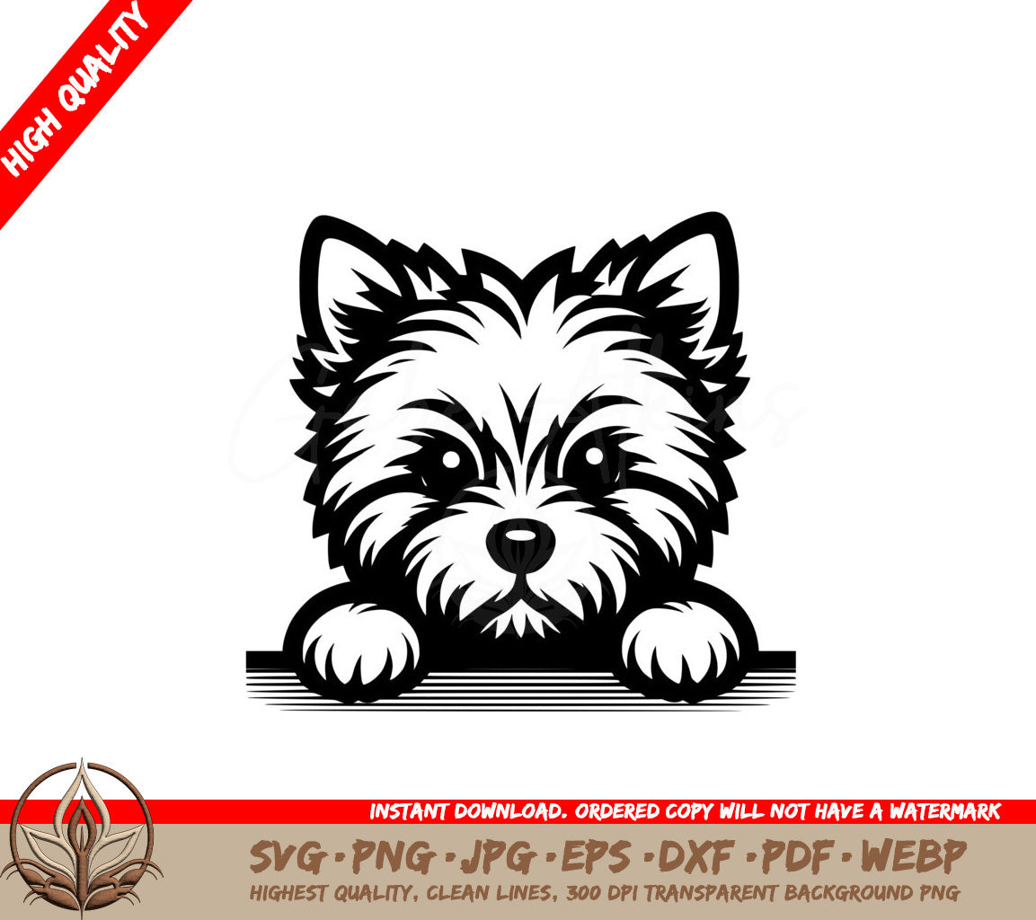 Peekaboo Cairn Terrier Pooch SVG - Digital Product in Multiple Formats