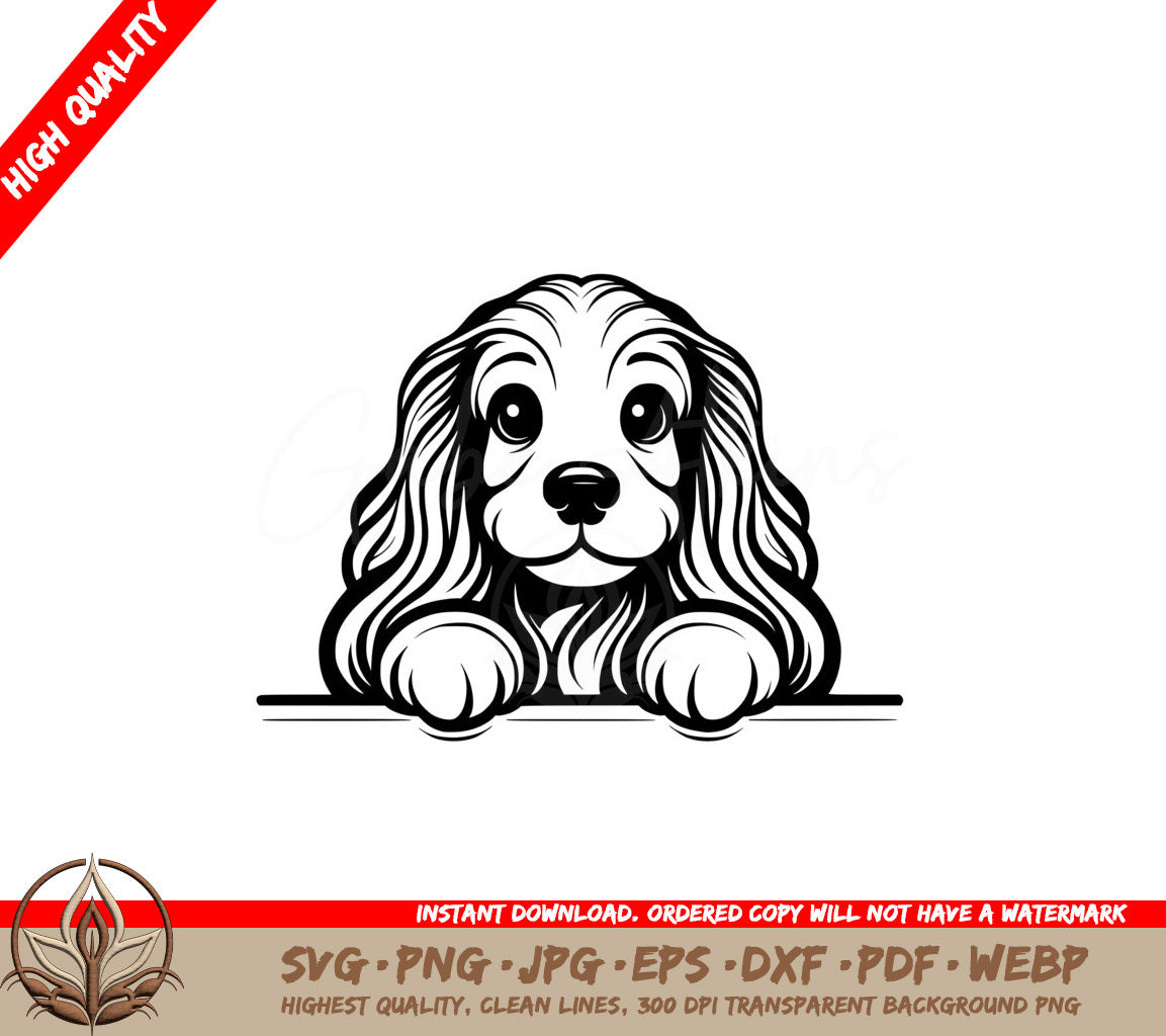 Peekaboo Cocker Spaniel SVG File