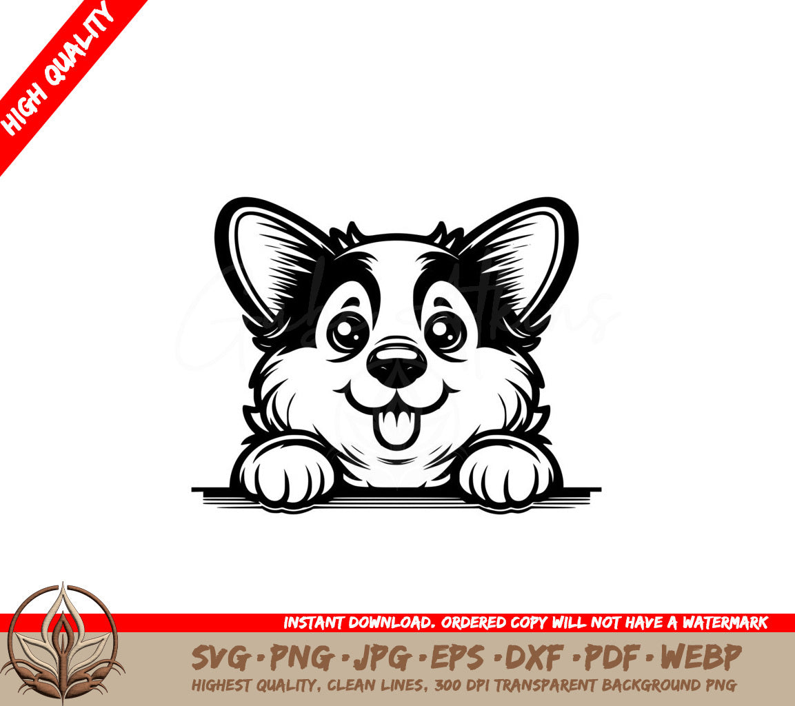 Peekaboo Corgi Play SVG