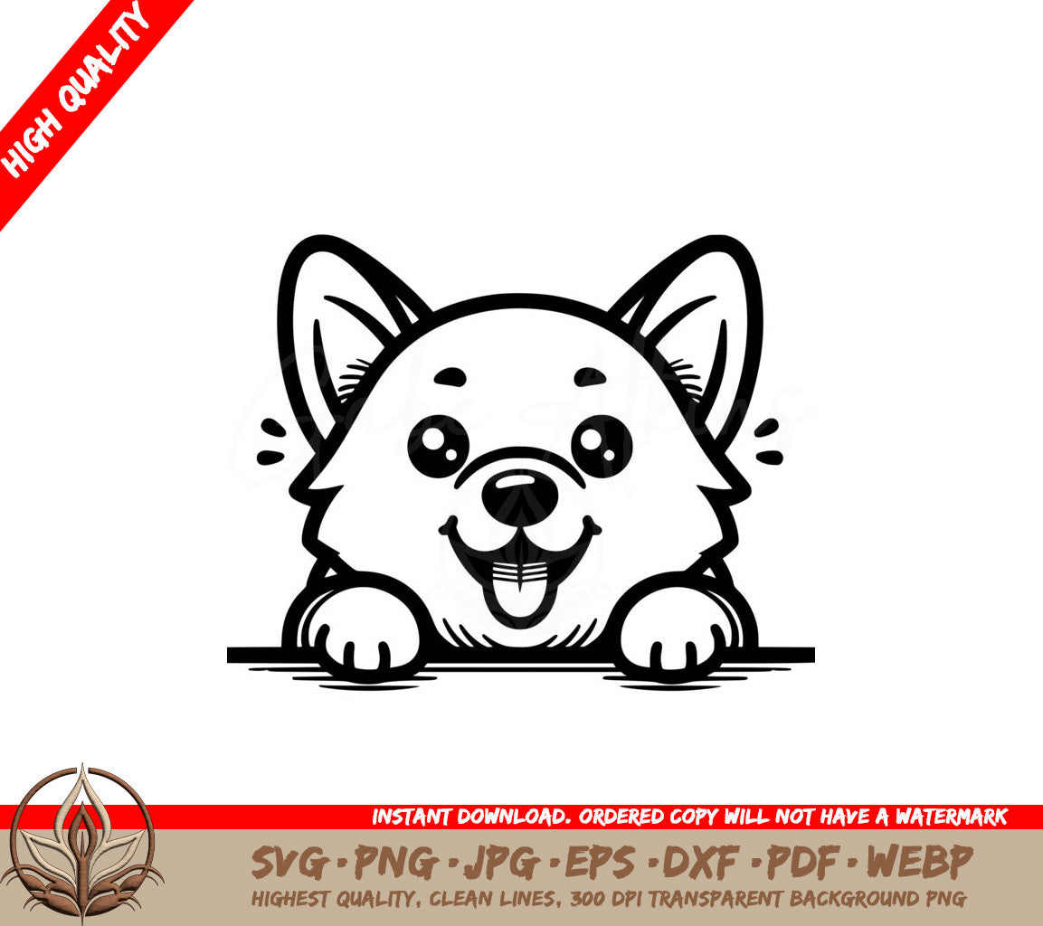 Peekaboo Corgi Playtime SVG - Digital Product with multiple formats