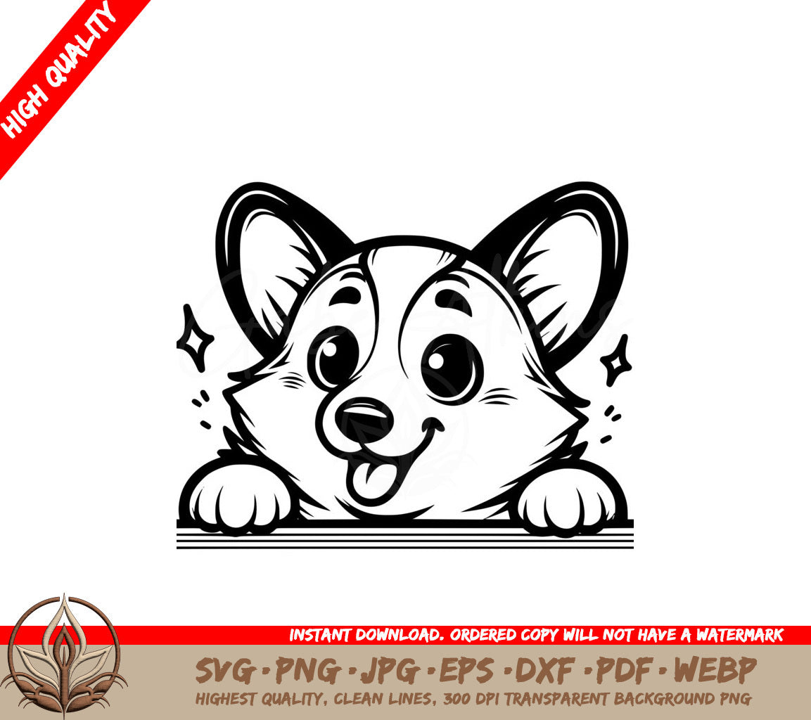 Peekaboo Corgi SVG Digital Product - 8 File Formats