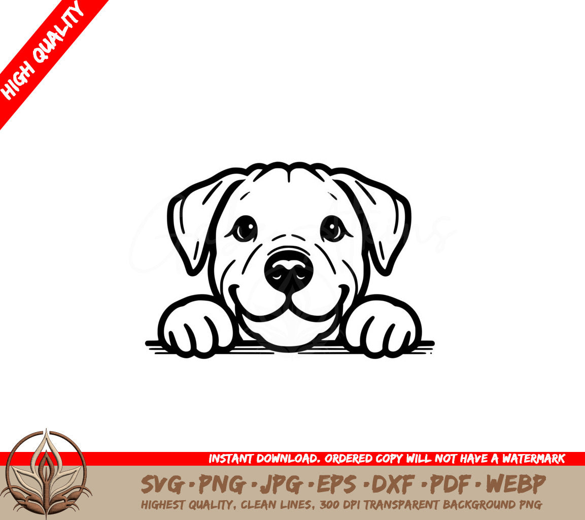 Peekaboo Dogo Argentino SVG - Digital Product in Multiple Formats