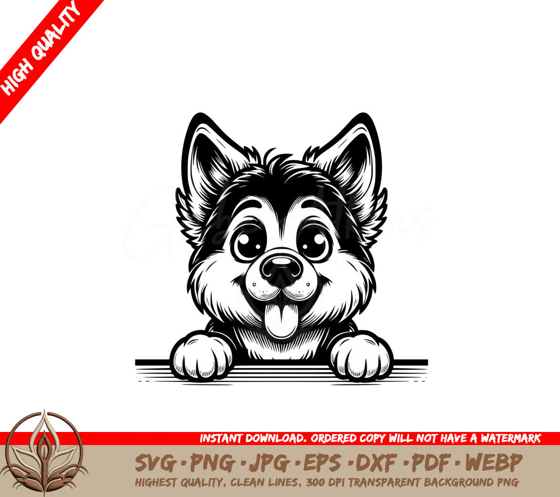 Peekaboo German Shepherd SVG - Digital Product in Multiple File Formats