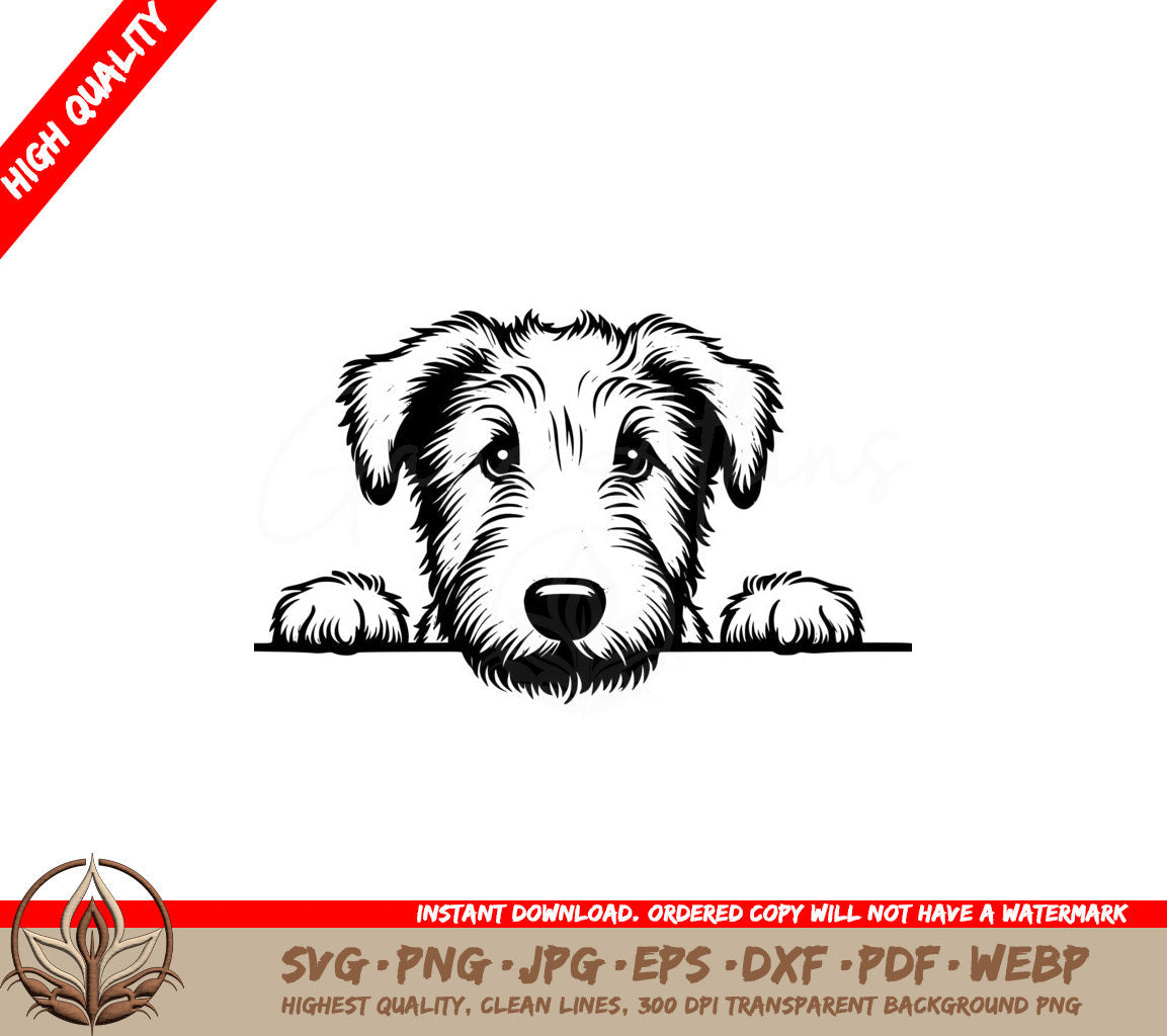 Peekaboo Irish Wolfhound SVG Digital File Format