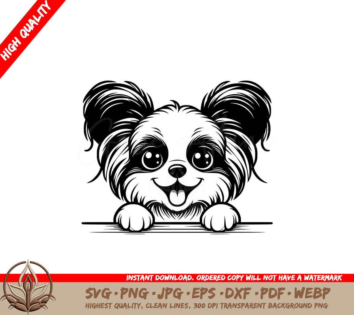 Peekaboo Pigtails Papillon SVG - Digital Product in Multiple Formats