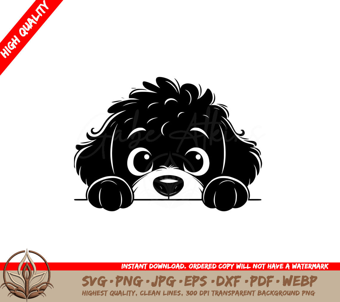 Peekaboo Portuguese Waterdog SVG