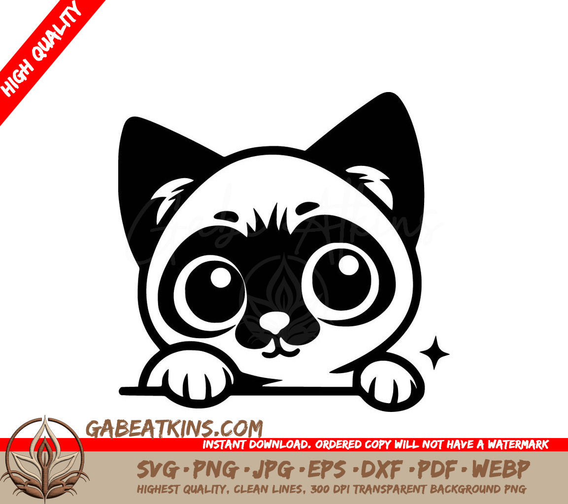  A Cat With Big Eyes SVG - Peekaboo Purring Pal SVG