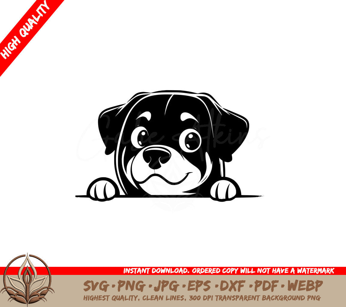 Peekaboo Rottweiler SVG Digital File