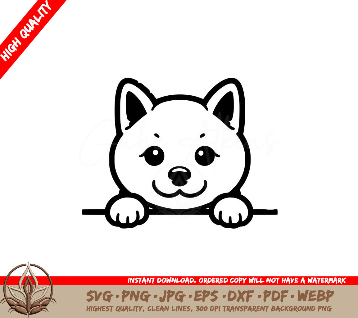 Peekaboo Shiba Inu SVG - Digital File in Various Formats