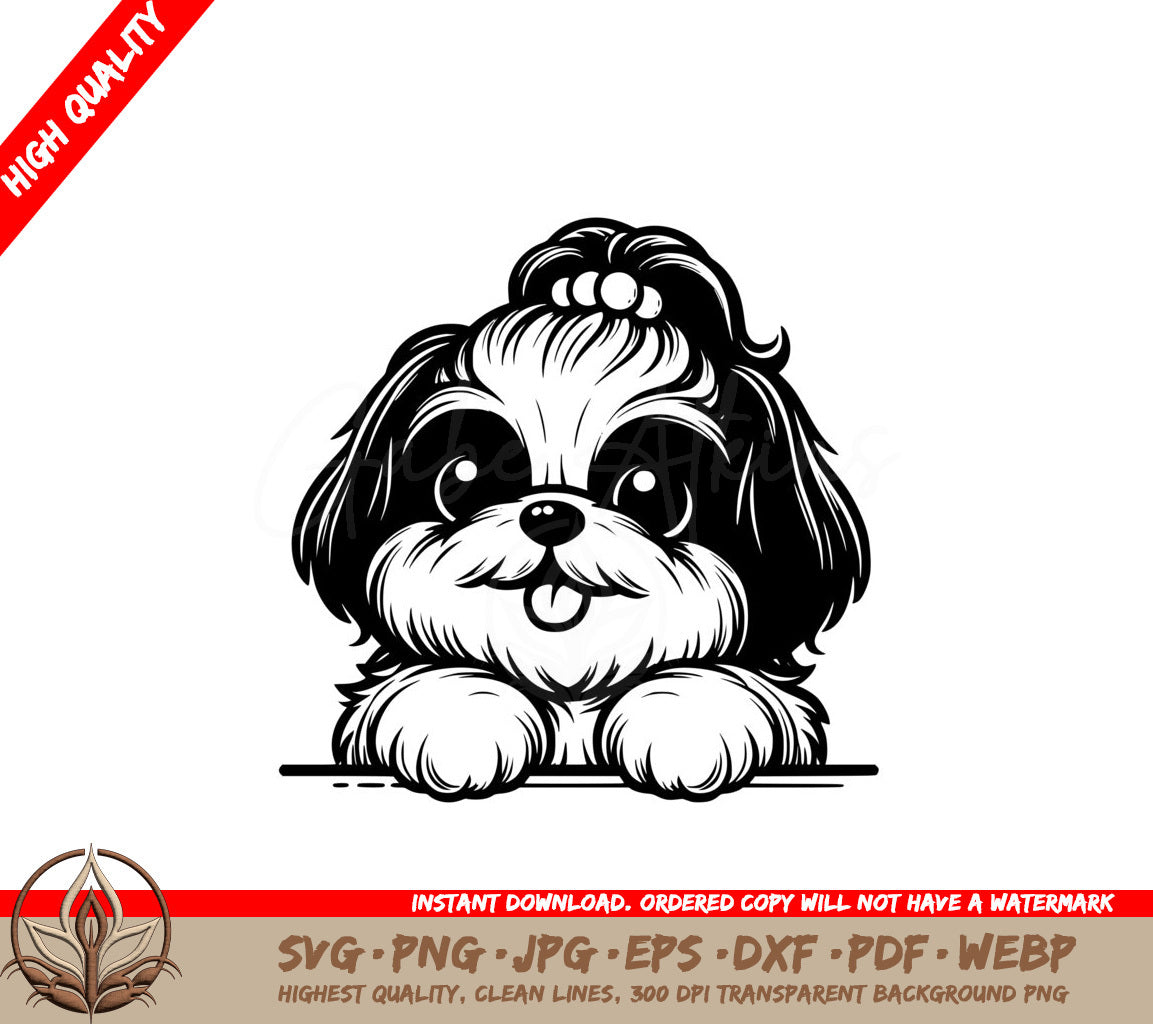 Peekaboo Shih Tzu SVG - Digital Product with Multiple File Formats