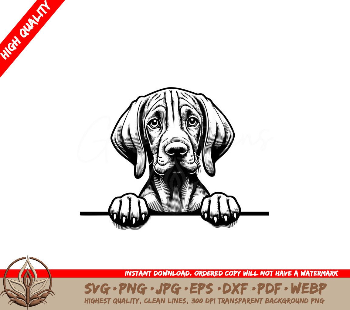 Peekaboo Vizsla Digital Art SVG