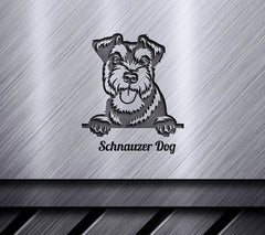 Schnauzer Dog Peeking SVG Design SVG