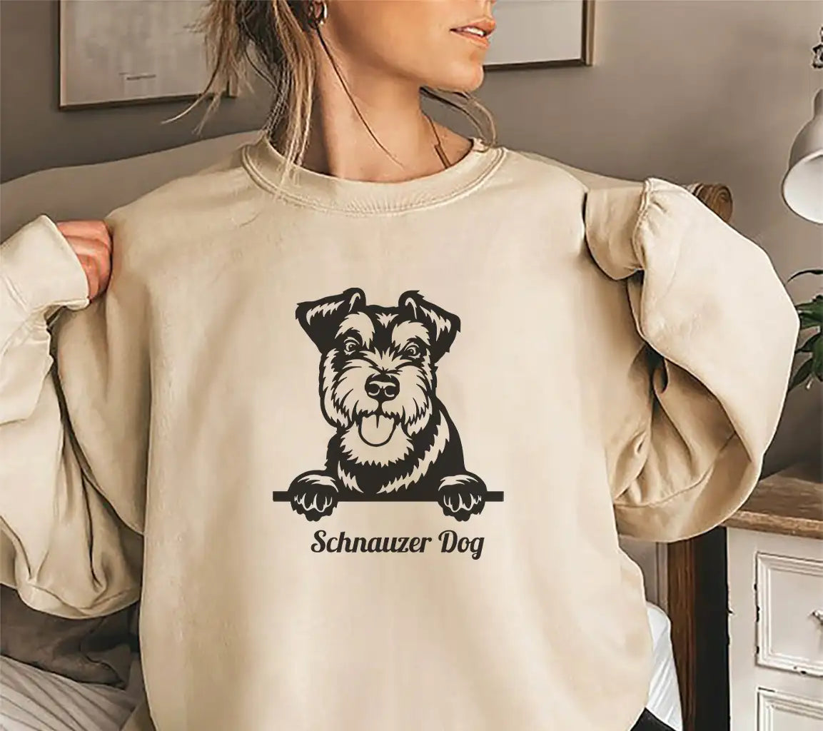 Schnauzer Dog Peeking SVG Design SVG