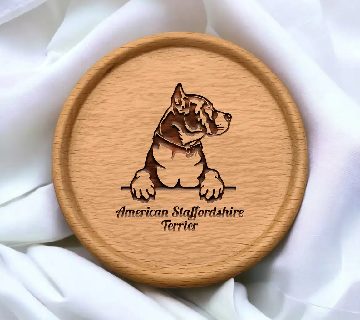 Peeking AmStaff SVG Drawing SVG