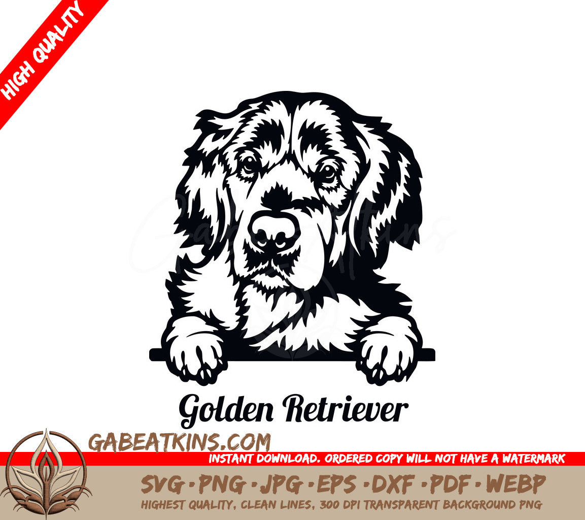 Golden Retriever Peeking SVG SVG