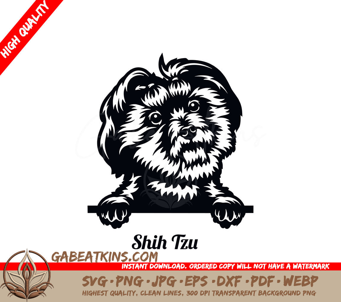 Shih Tzu Dog Peeking SVG SVG