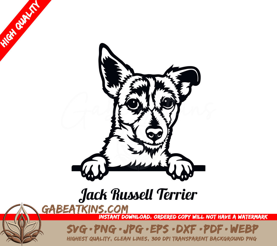 Jack Russell Terrier Peeking SVG SVG