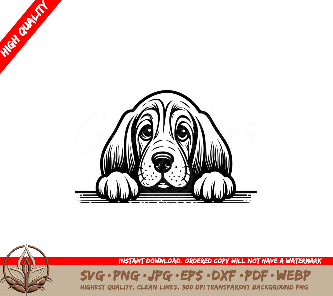 Peeking Bloodhound SVG