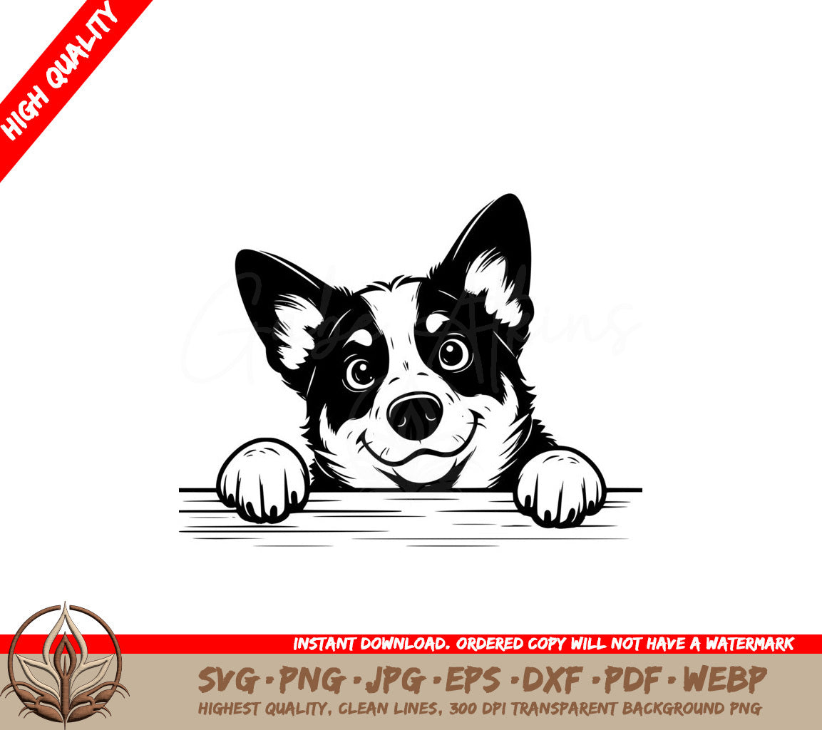 Peeking Blue Heeler SVG