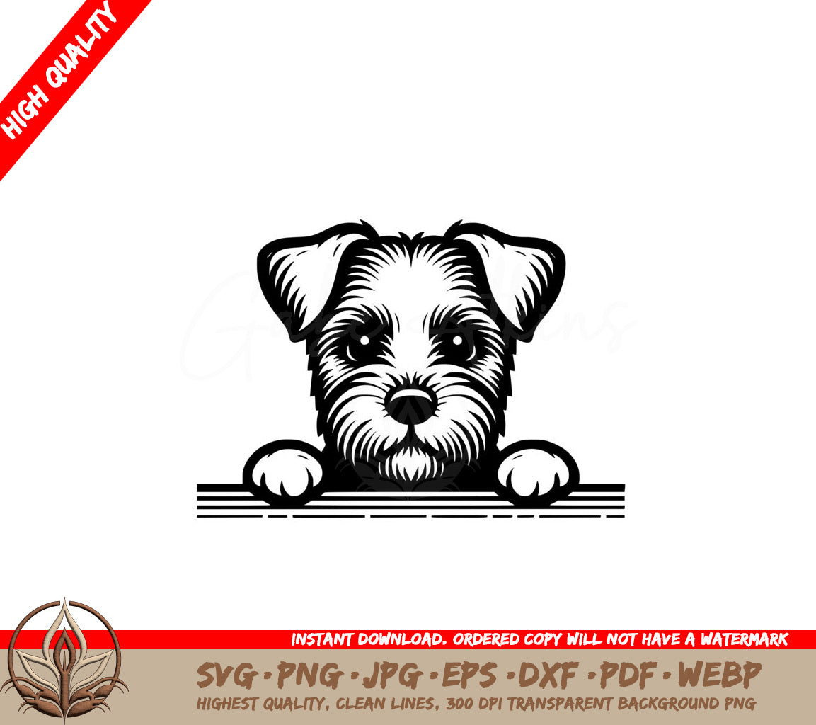 Peeking Border Terrier SVG - Digital file for flexibility