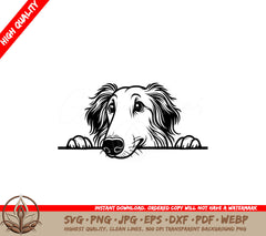 Peeking Borzoi Pal SVG - Digital Product with 8 File Formats