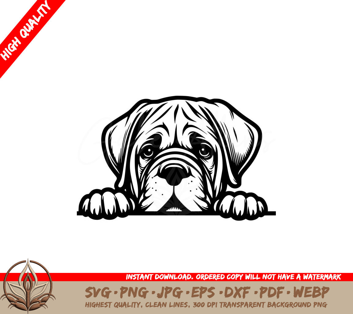 Peeking Bullmastiff Digital Product SVG