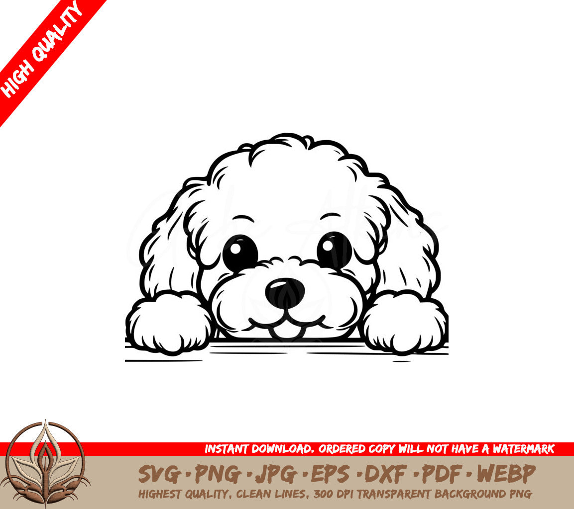 Peeking Cavapoo SVG - Digital Product, Multiple File Formats