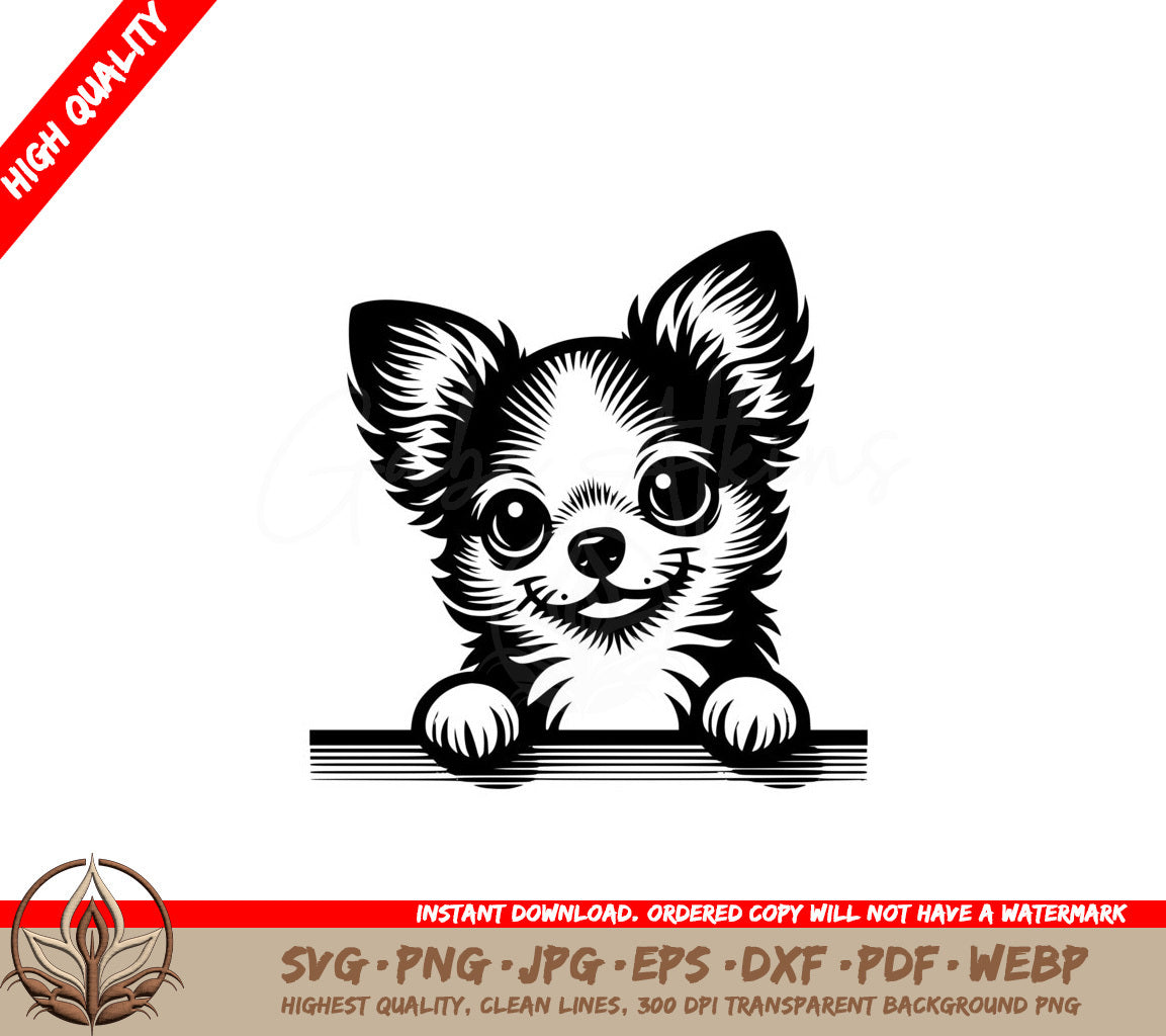 Peeking Chihuahua SVG - Digital file | 7 formats for flexibility