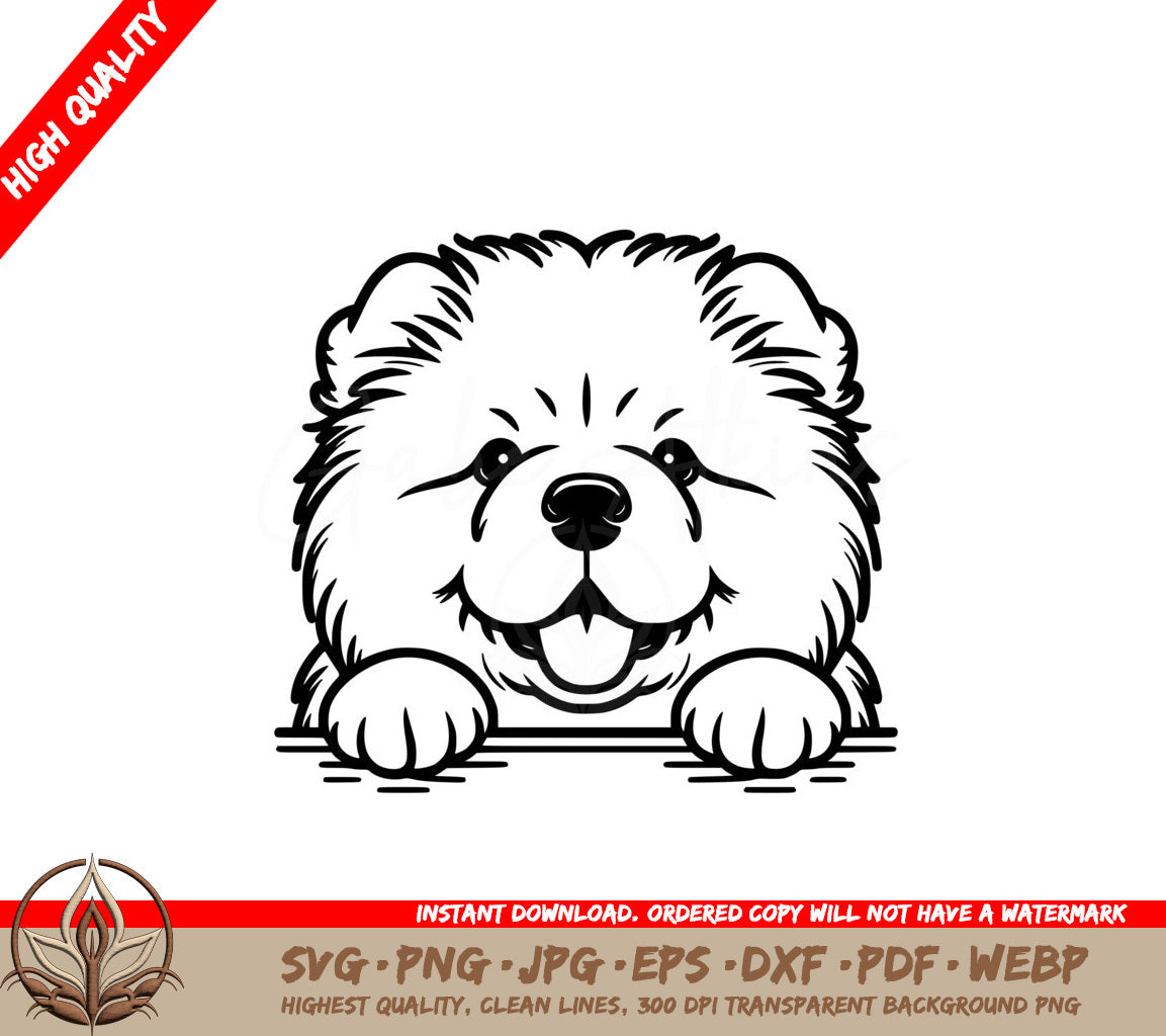 Peeking Chow Chow SVG - Digital File in 8 Formats