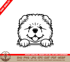 Peeking Chow Chow SVG - Digital File in 8 Formats