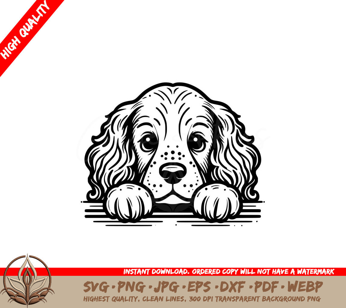 Peeking Clumber Spaniel SVG - Digital File, Multiple Formats