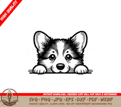 Peeking Corgi Puppy SVG - Digital File for Flexibility