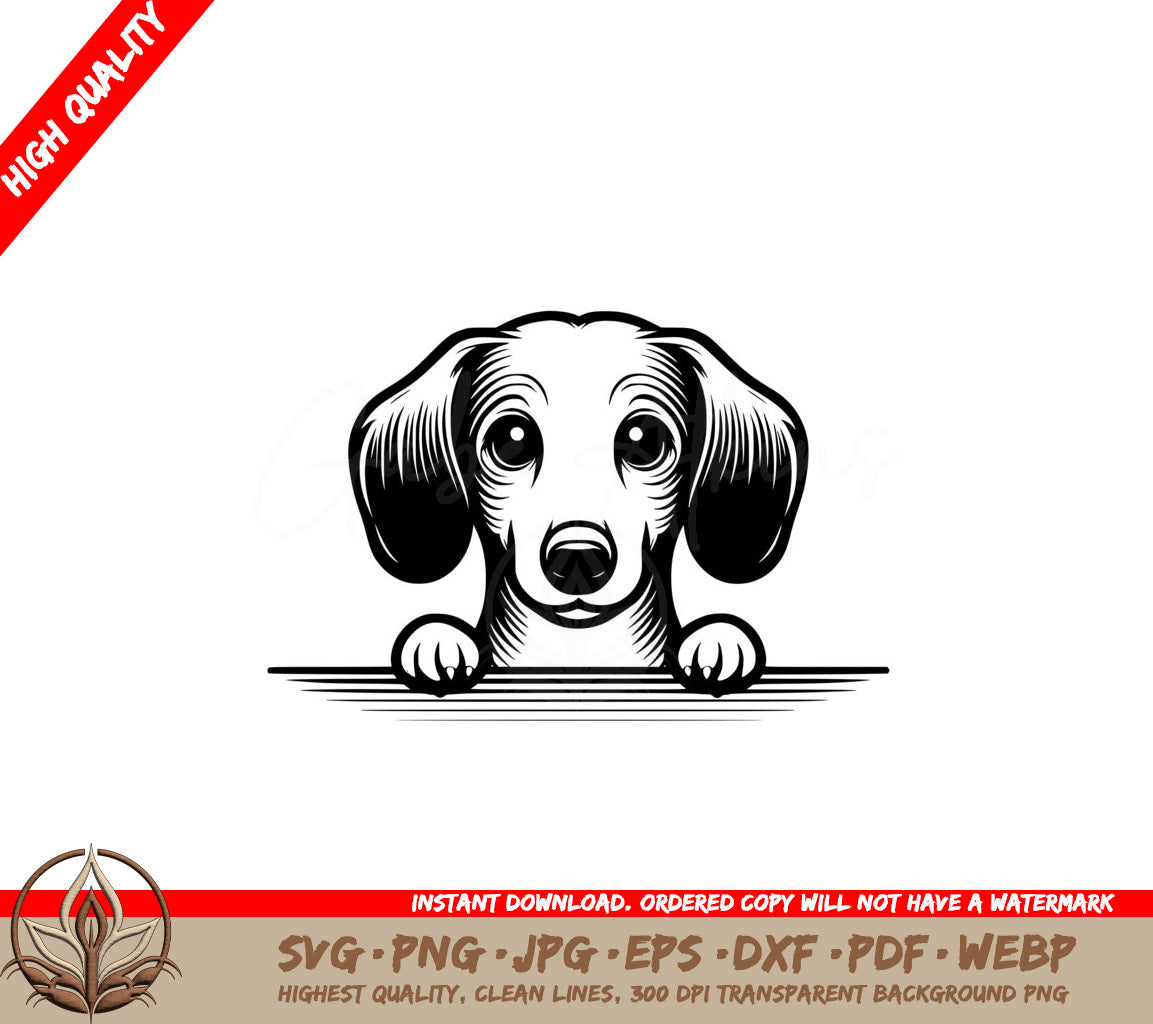 Peeking Dachshund SVG - Digital file formats for flexibility