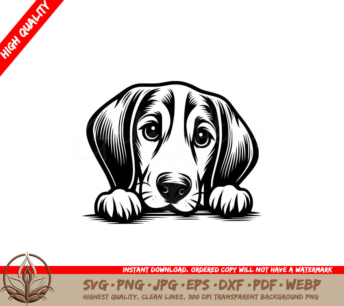 Peeking Foxhound SVG - Digital File in Multiple Formats