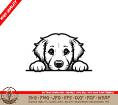 Peeking Golden Retriever SVG - Digital file in multiple formats