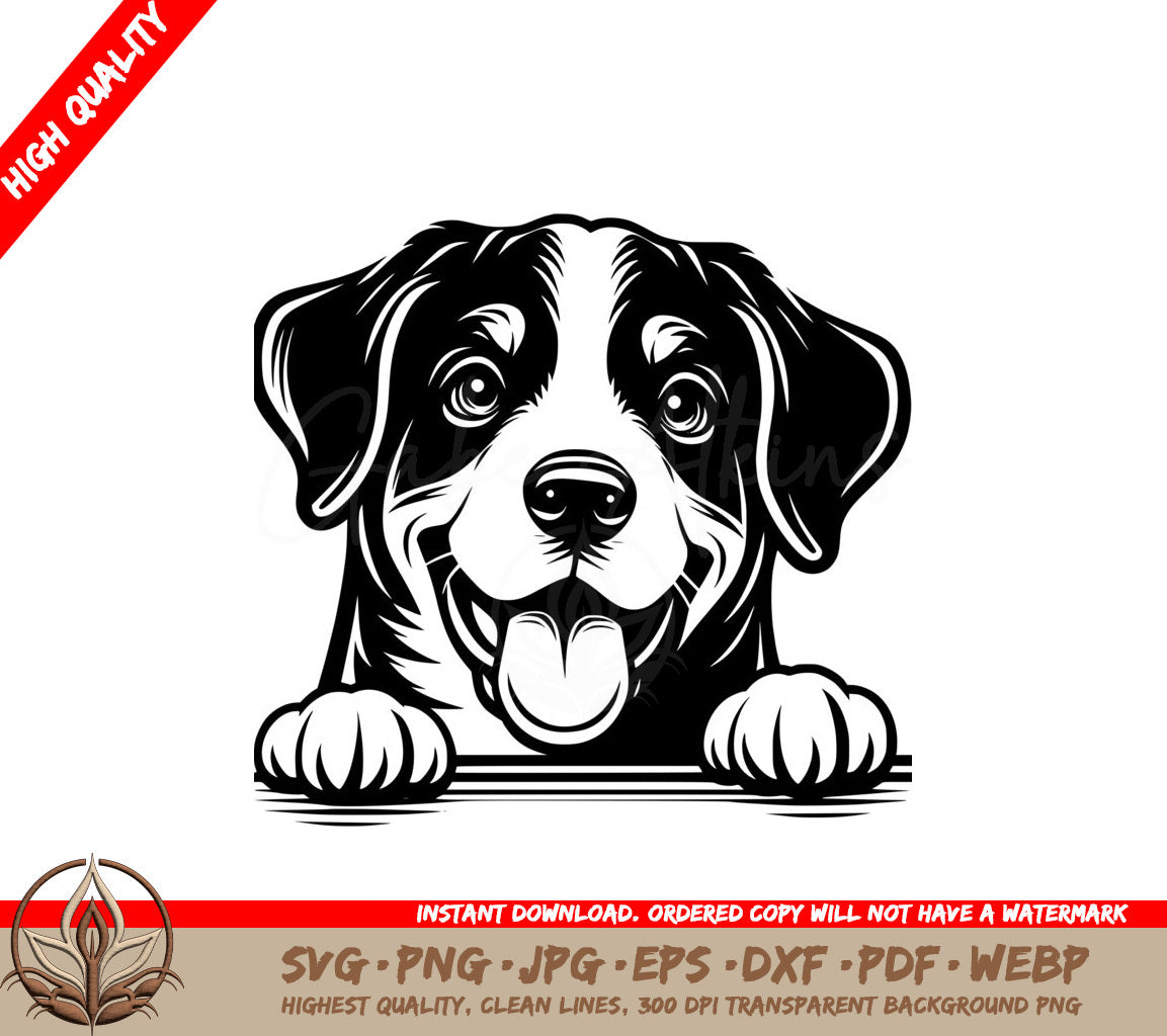 Peeking Greater Swiss Mountain Dog SVG