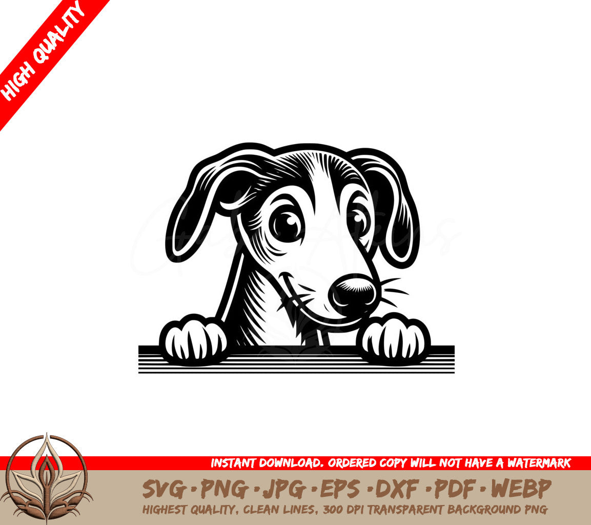 Peeking Greyhound SVG Digital Product File