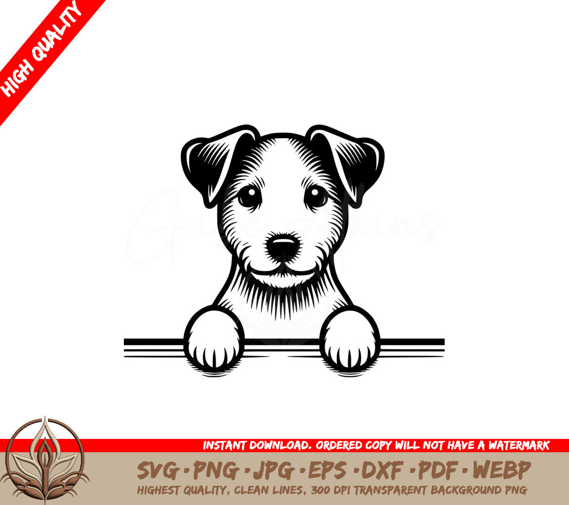 Peeking Jack Russell Terrier SVG