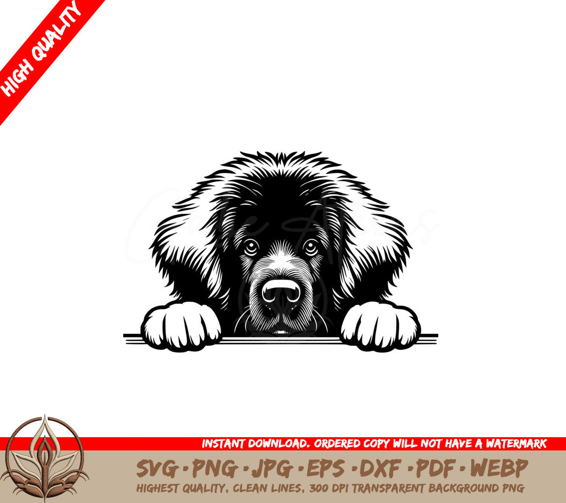 Peeking Leonberger Digital Product - SVG