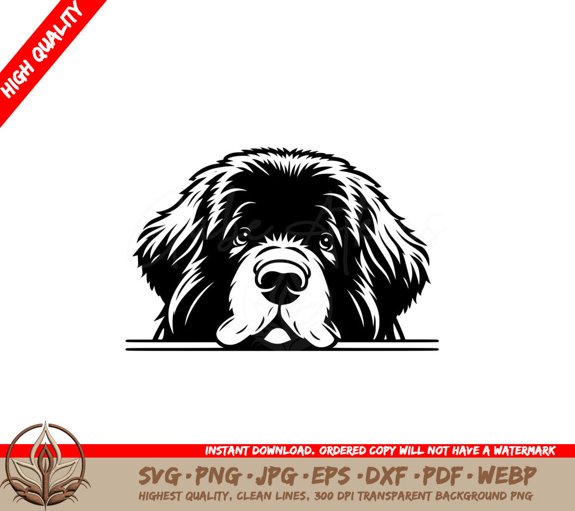 Peeking Newfoundland SVG - Digital Product with Multiple File Formats