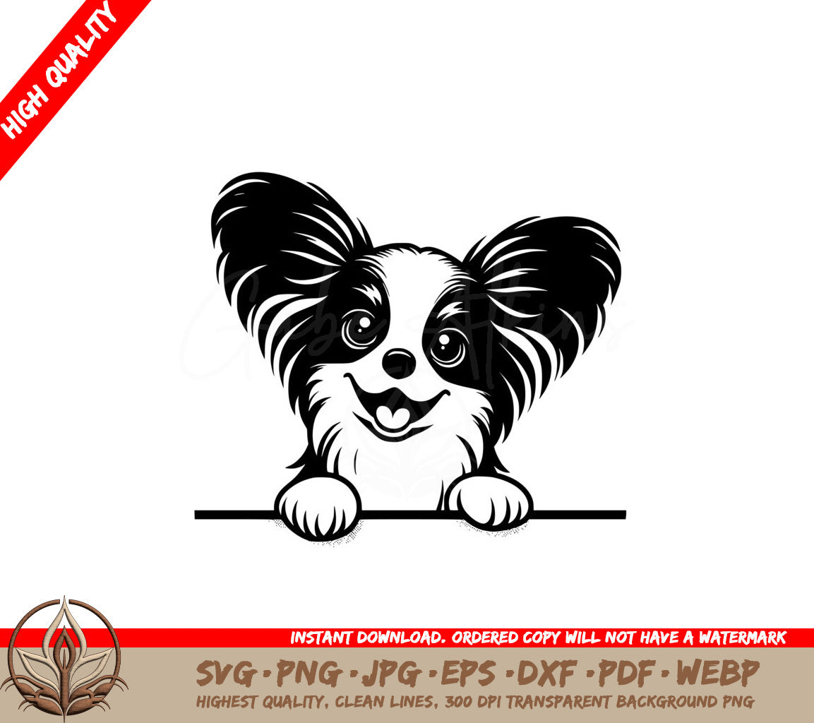 Peeking Papillon SVG Digital Product File