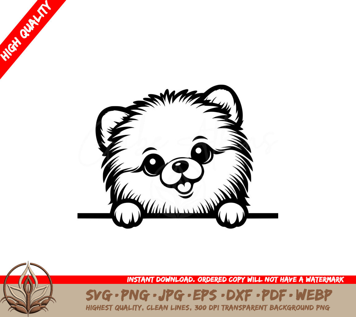 Peeking Pomeranian SVG - Digital Product with multiple file formats