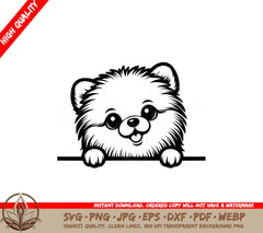 Peeking Pomeranian SVG - Digital Product with multiple file formats