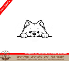 Peeking Samoyed SVG Digital Product