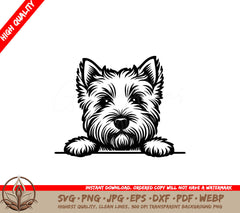 Peeking Scottish Terrier SVG