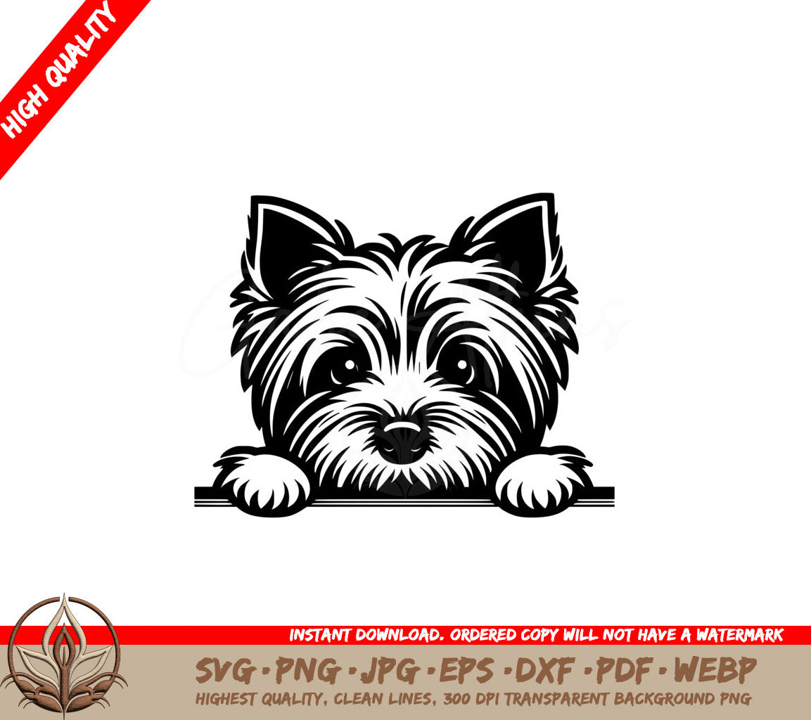 Peeking Skye Terrier Digital Product SVG