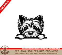 Peeking Skye Terrier Digital Product SVG